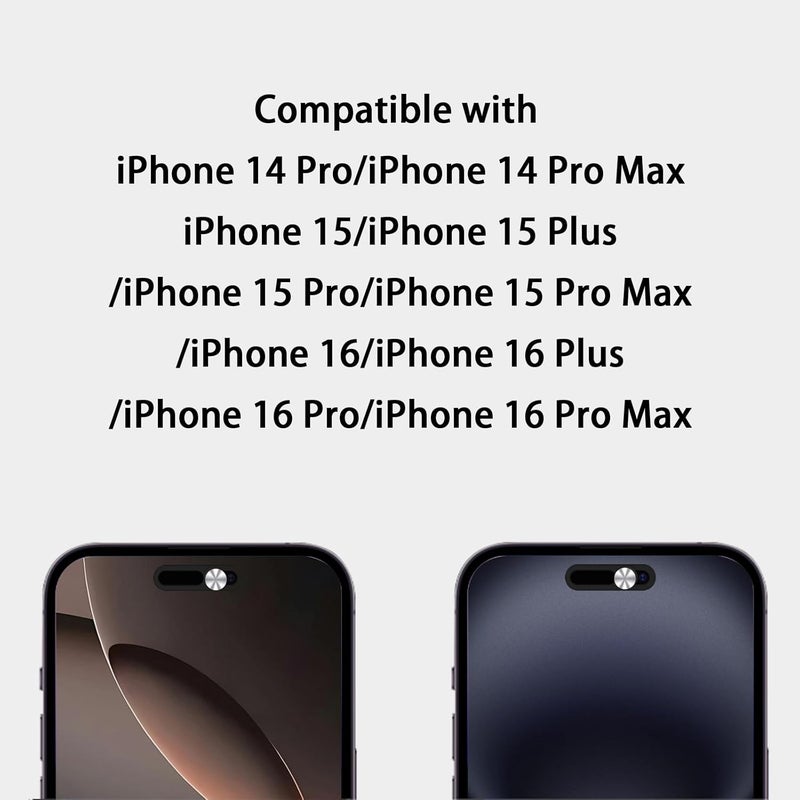 EYSOFT Front Camera Cover Compatible for iPhone 16/16Plus/16Pro/16Pro Max/15/15Plus/15Pro/15Pro Max/14Pro/14Pro Max,Webcam Cover Protect Privacy and Security,Not Affect Face ID, 2 Pack-Silver - Image 4